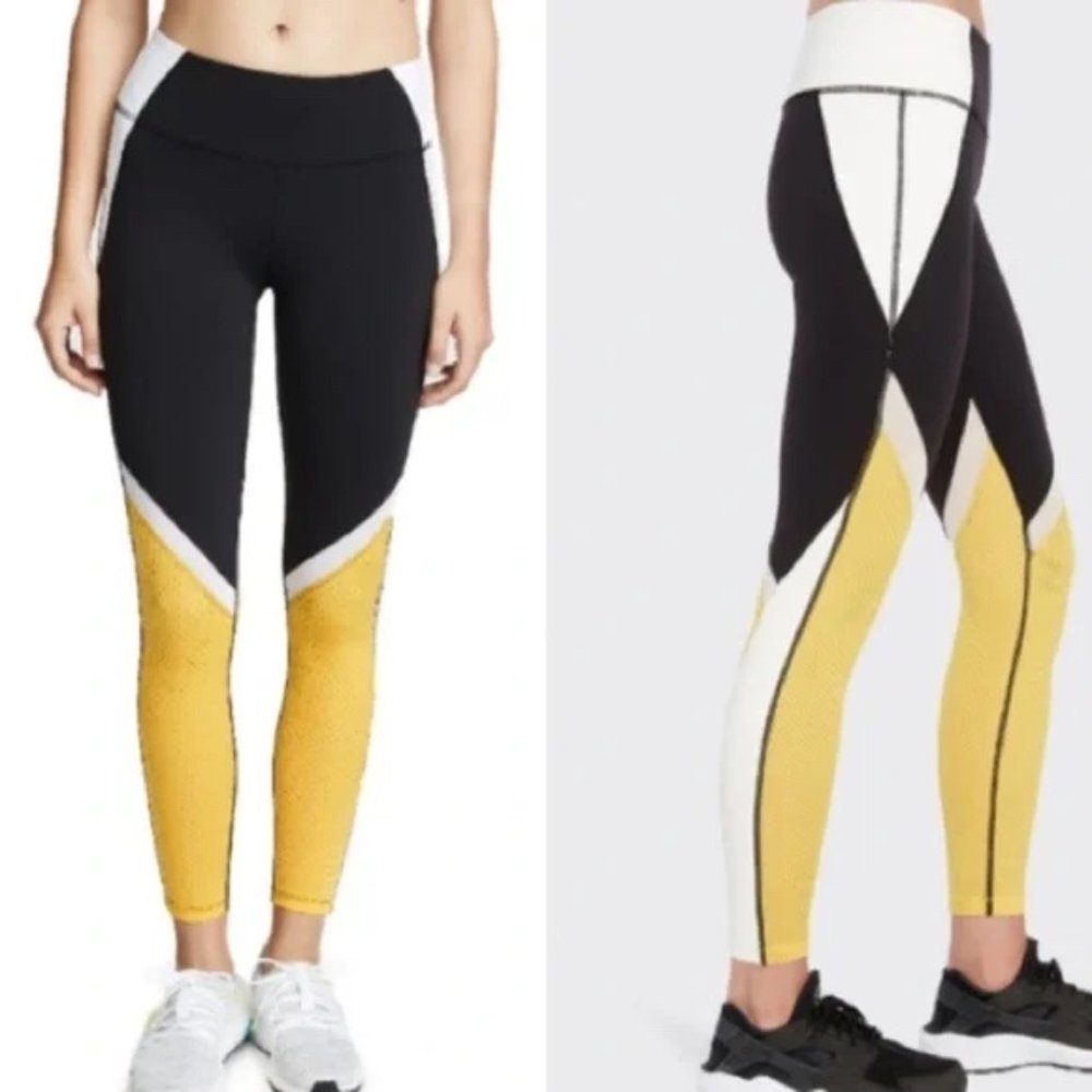 Splits59 Colorblock Black/Yellow Workout Leggings